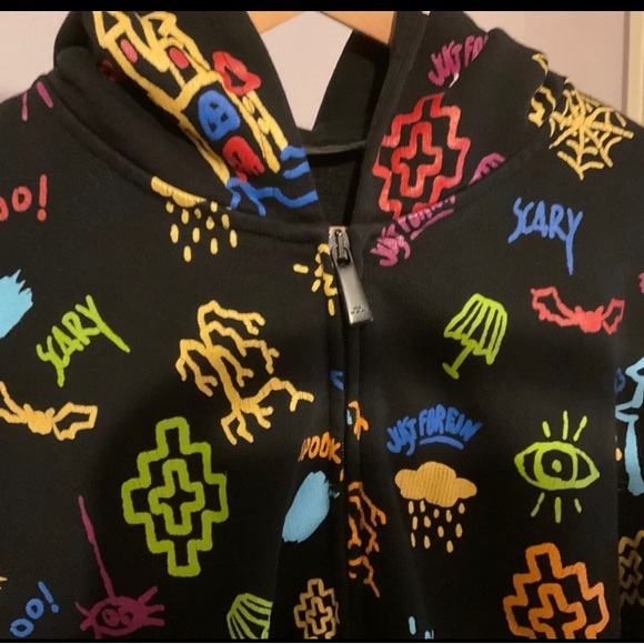 PERFECTMarcelo Burlon County Of Milan Kids TEEN motif print zip-up hoodie Sz 14 - Picture 4 of 10